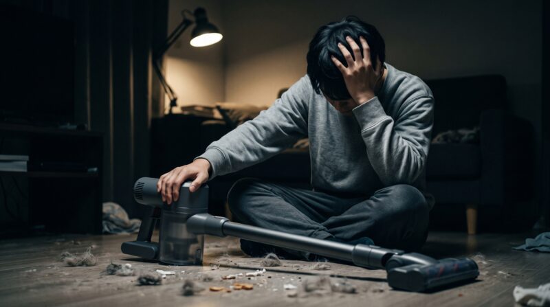 マキタ 充電式クリーナ「CL100D」のデメリットや口コミを見て、購入を後悔し絶望する日本人男性