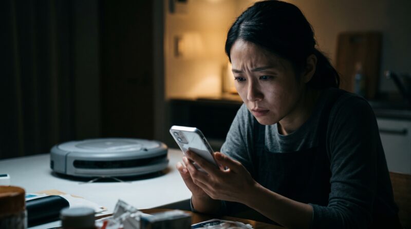 ブラーバジェット 240の口コミ・評判をスマホで調べて不安になる女性