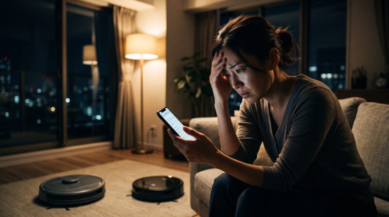 Saros 20とSaros 10Rの比較記事で口コミを調べて悩む女性の画像