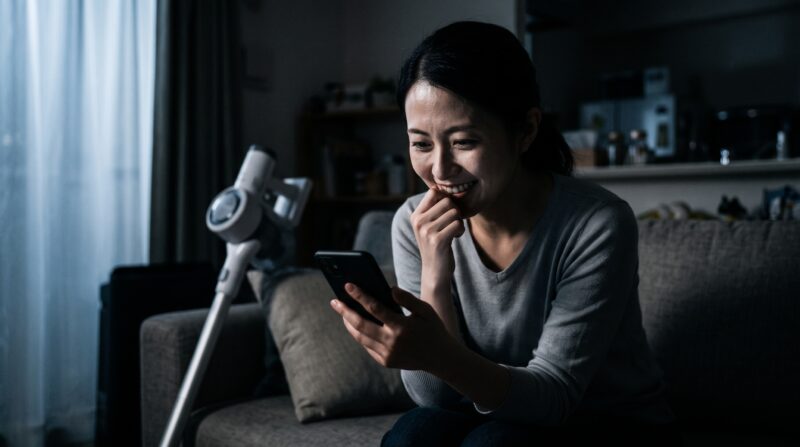 マキタ CL115FDの良い口コミを見て安堵している女性